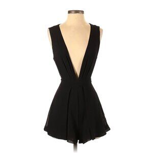 Forever 21 Black Plunge Sleeveless Tailored Romper